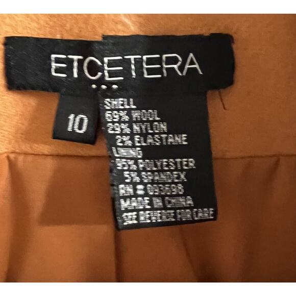 Etcetera Womens Mustard Yellow Wool Blend Coat Pockets Toggle Closure Size 10 - Picture 8 of 8